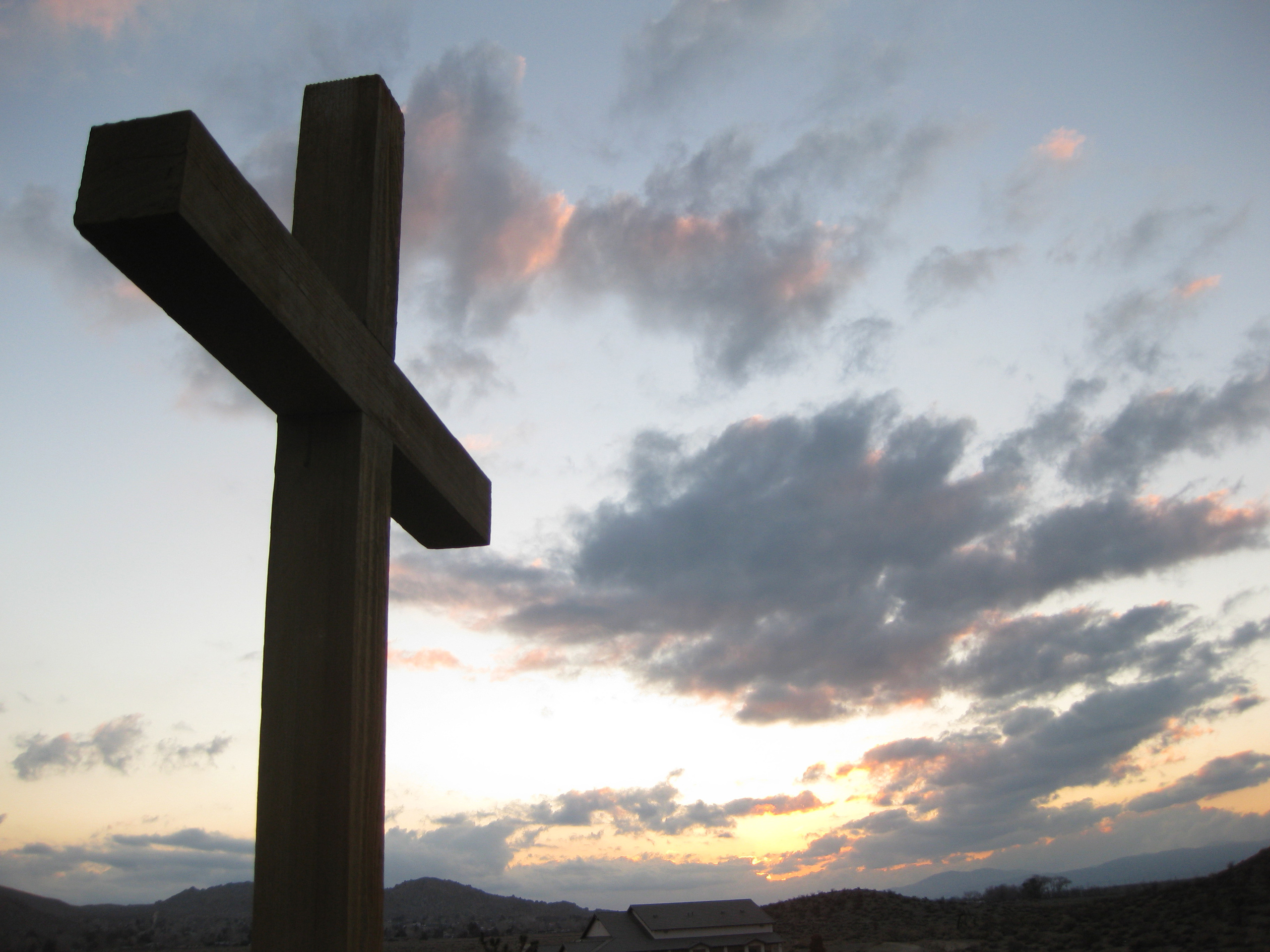 Cross with sunset