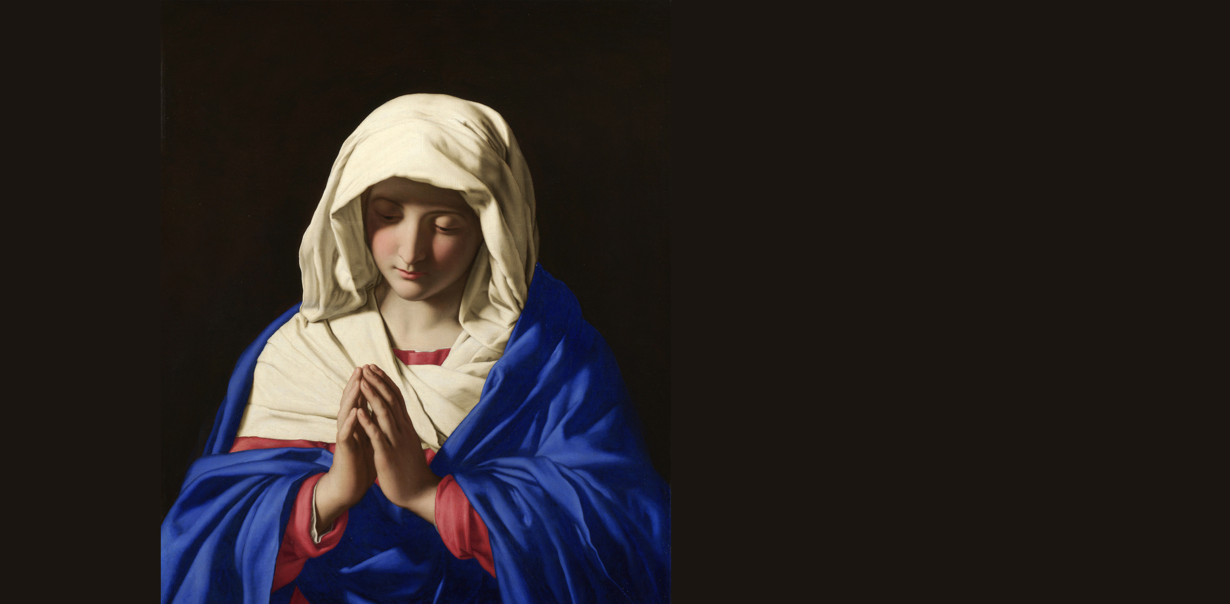 Painting of Mary praying in darkness